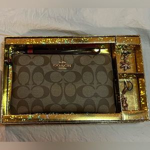 Coach clutch and charms